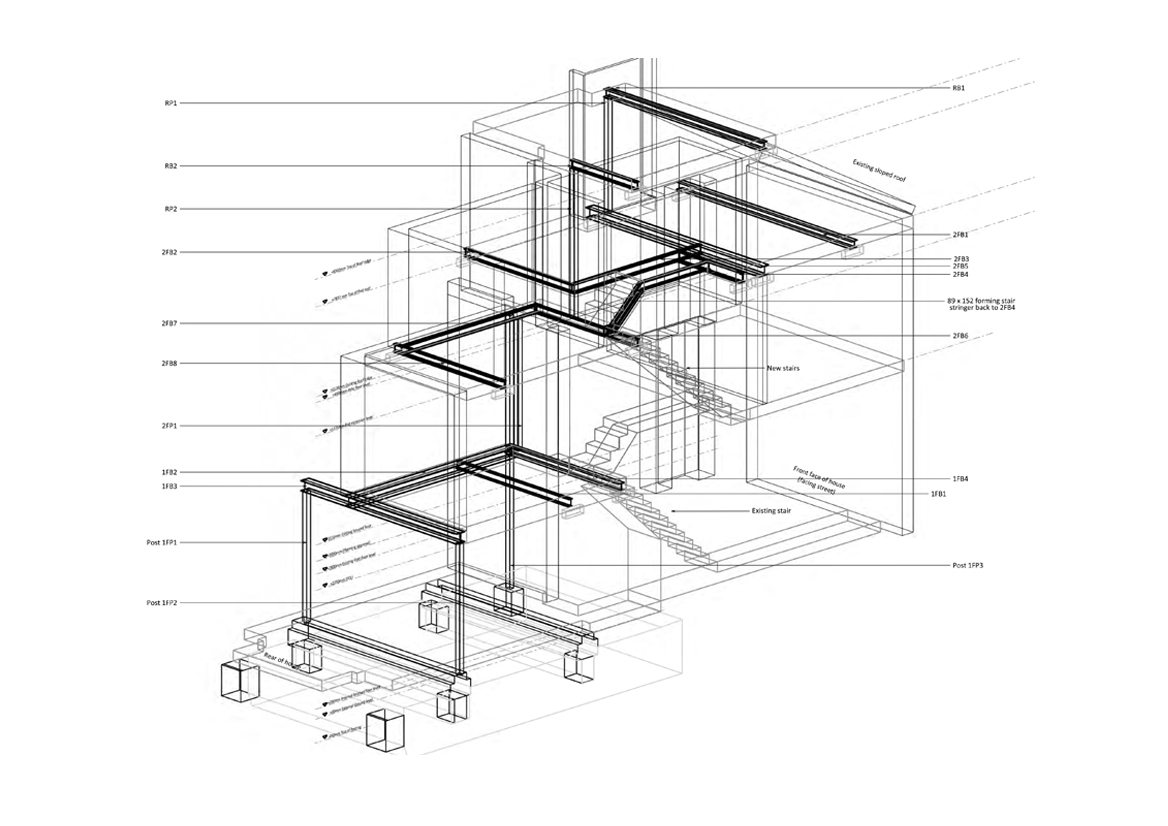 3d diagram of structural frame of reconfiguration
