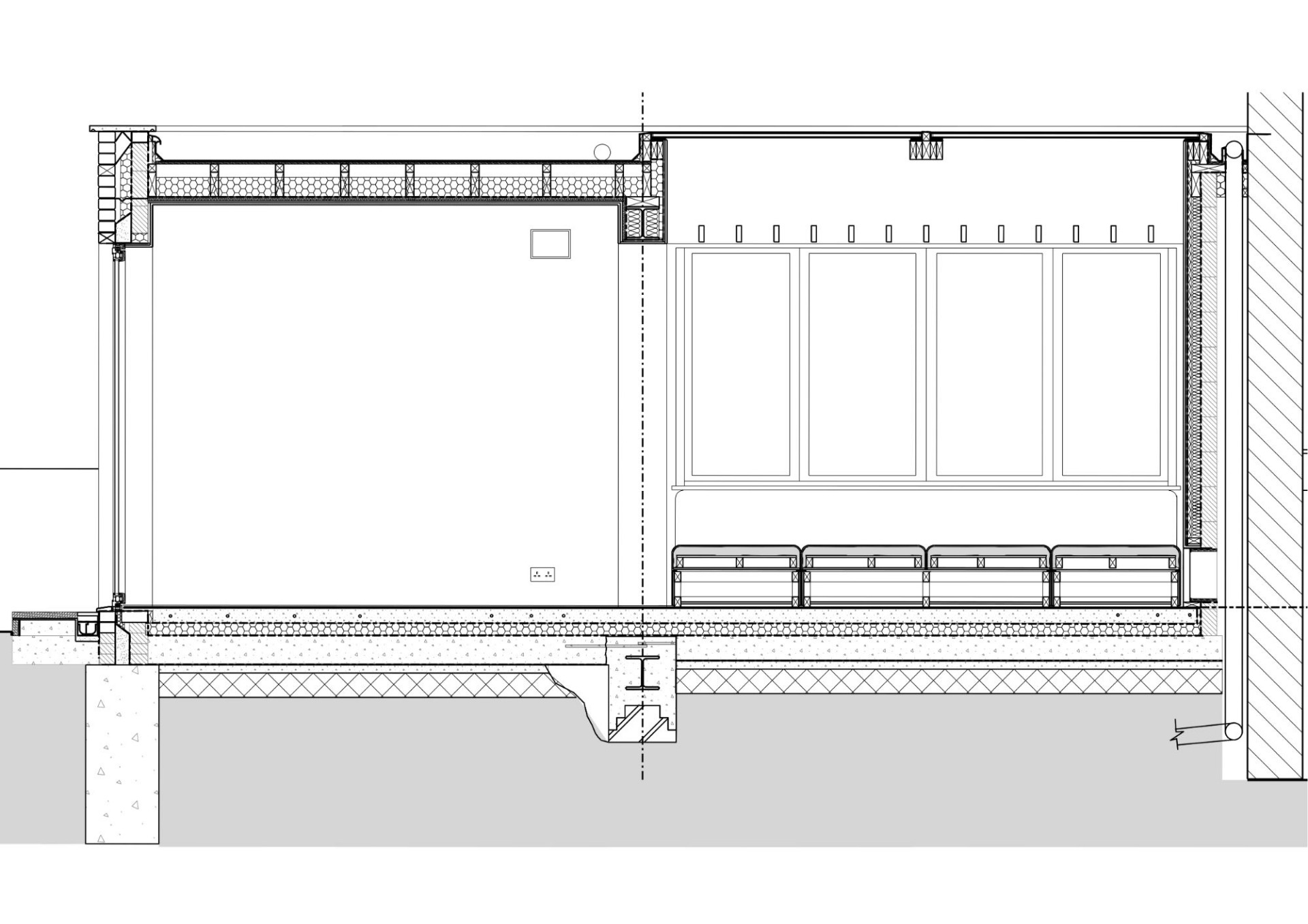Longitudinal section through extension
