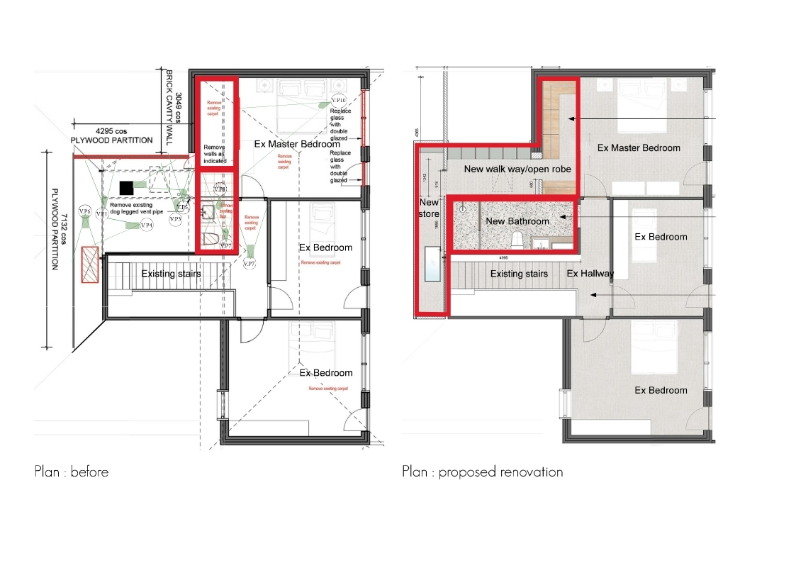 Plans of Before and After